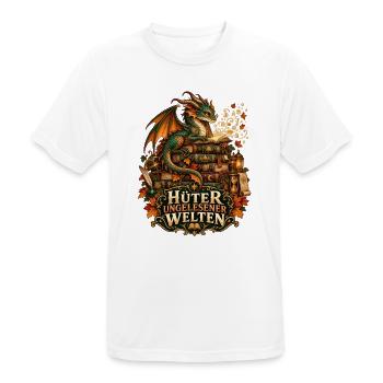 Hüter ungelesener Welten - Männer T-Shirt atmungsaktiv - Weiß - Vorne - AI Model Male 185 dark (185cm)