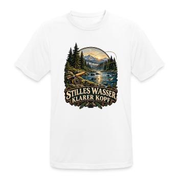 Stilles Wasser, klarer Kopf - Männer T-Shirt atmungsaktiv - Weiß - Vorne - AI Model Male 185 dark (185cm)