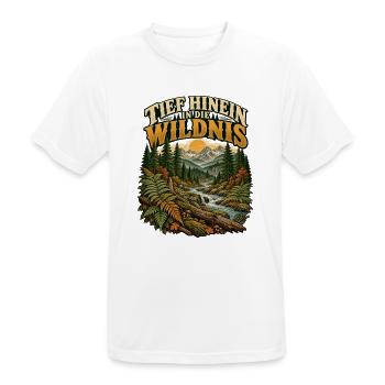 Tief hinein in die Wildnis - Männer T-Shirt atmungsaktiv - Weiß - Vorne - AI Model Male 185 dark (185cm)