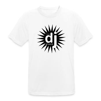 dj_at_work - Men's Breathable T-Shirt - white - Front - AI Model Male 185 dark (185cm)