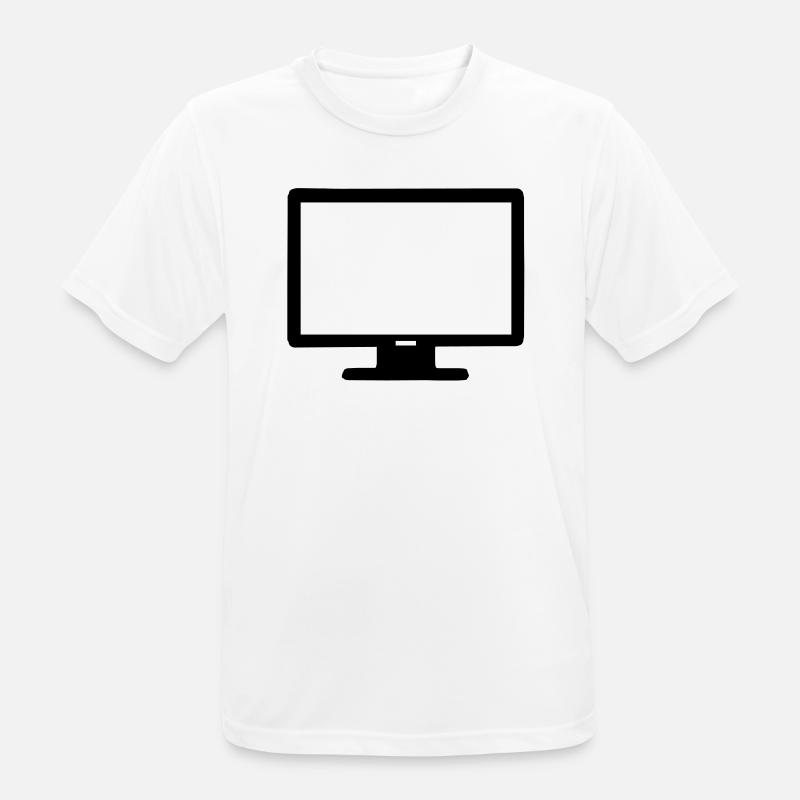 Computer Bildschirm - Männer T-Shirt atmungsaktiv - Weiß