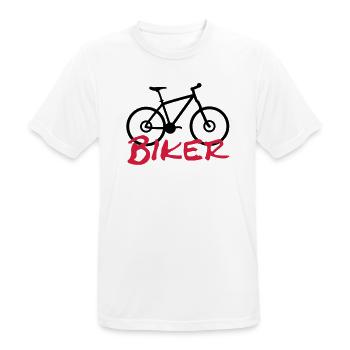 biker - Men's Breathable T-Shirt - white - Front - AI Model Male 185 dark (185cm)