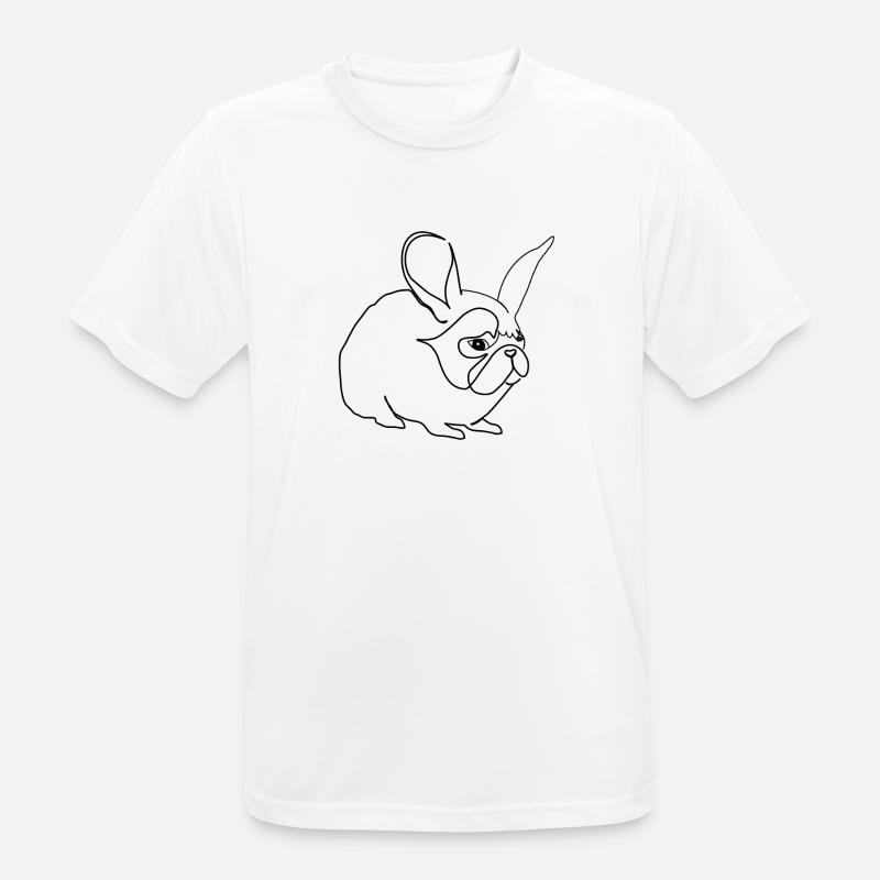 Hase oder Mops - Männer T-Shirt atmungsaktiv - Weiß