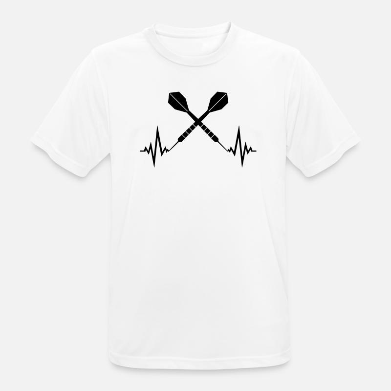 logo cool frequency heartbeat pulse text play there - Men's Breathable T-Shirt - white
