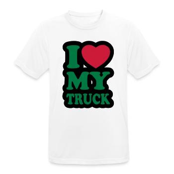 I love my truck - Men's Breathable T-Shirt - white - Front - AI Model Male 185 dark (185cm)