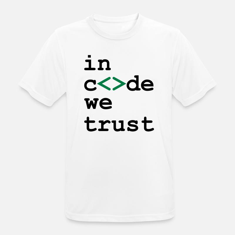 [ In code we trust ] - Men's Breathable T-Shirt - white