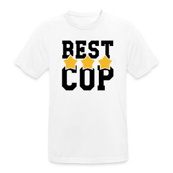 Best Cop - Police - Policeman - Gun - Security - Men's Breathable T-Shirt - white - Front - AI Model Male 185 dark (185cm)