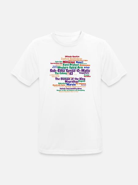 Sci Fi Wortwolke mit 42 - Männer T-Shirt atmungsaktiv - Weiß
