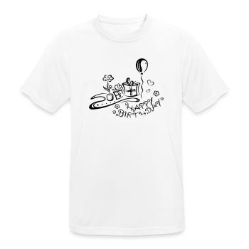 Joyeux anniversaire, félicitations - T-shirt respirant Homme - blanc - Devant - AI Model Male 185 dark (185cm)