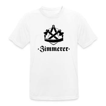 Zimmerer, Zunftzeichen mit alter Schrift - Männer T-Shirt atmungsaktiv - Weiß - Vorne - AI Model Male 185 dark (185cm)