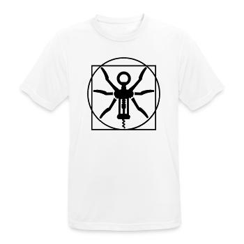 Homme de Vitruve du vin un tire-bouchon Léonard de - T-shirt respirant Homme - blanc - Devant - AI Model Male 185 dark (185cm)