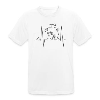 Conception d’impression de cavalier de rodéo - T-shirt respirant Homme - blanc - Devant - AI Model Male 185 dark (185cm)