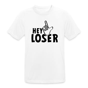 Hey loser. losers, weirdos, silly, neurd.... - Men's Breathable T-Shirt - white - Front - AI Model Male 185 dark (185cm)
