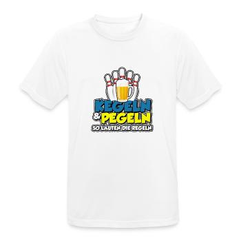 Kegeln & Pegeln - so lauten die Regeln - Männer T-Shirt atmungsaktiv - Weiß - Vorne - AI Model Male 185 dark (185cm)
