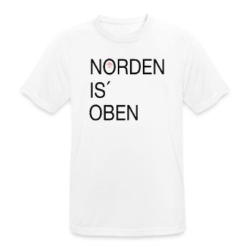 Norden is oben - Männer T-Shirt atmungsaktiv - Weiß - Vorne - AI Model Male 185 dark (185cm)