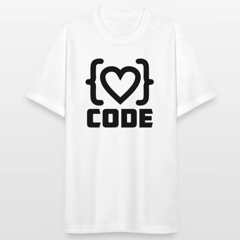 Logo de code de programmeur cardiaque avec texte CODE T-shirt respirant Homme