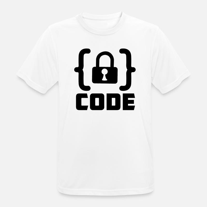 Code avec programmateur de verrouillage - T-shirt respirant Homme - blanc