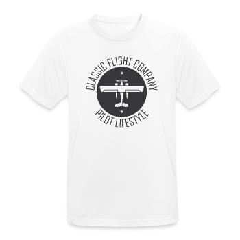 Flugzeug Symbol Fliegen Pilot Piloten Klassiker - Männer T-Shirt atmungsaktiv - Weiß - Vorne - AI Model Male 185 dark (185cm)