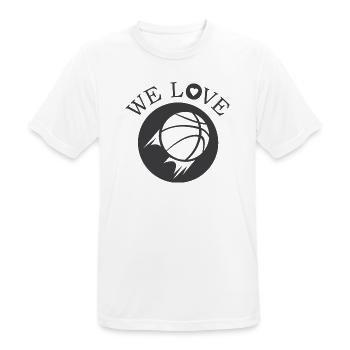 we love basketball streetballfriends icon logo - Men's Breathable T-Shirt - white - Front - AI Model Male 185 dark (185cm)