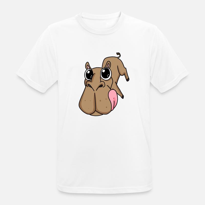 Kamel großes Gesicht - Kamel Kopf - Männer T-Shirt atmungsaktiv - Weiß