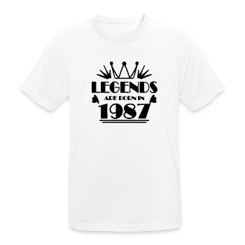 1987 - Jahrgang 1987 - Männer T-Shirt atmungsaktiv - Weiß - Vorne - AI Model Male 185 dark (185cm)