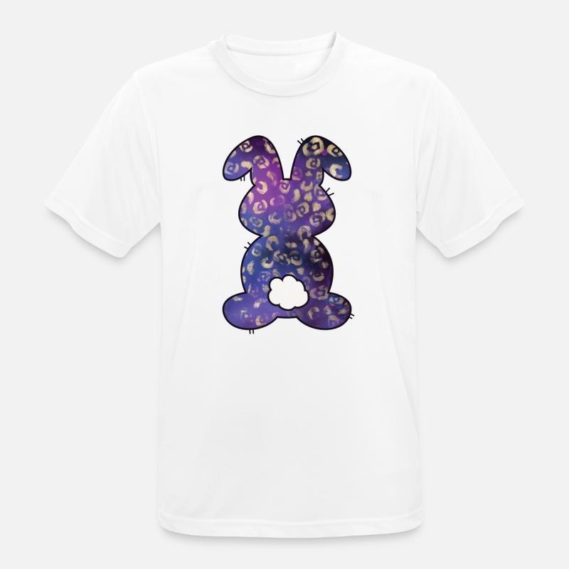 Leopard Pattern Rabbit Easter - Men's Breathable T-Shirt - white