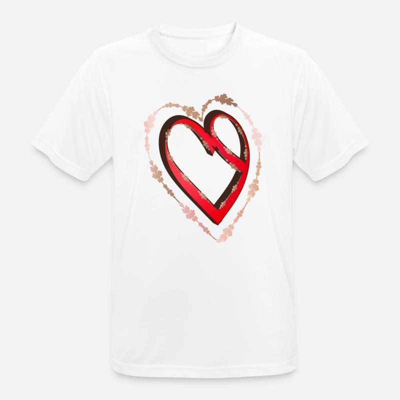 nostalgic red calligraphy heart - Men's Breathable T-Shirt - white