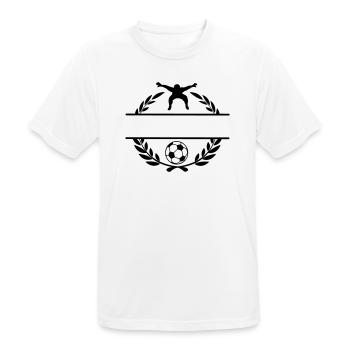 Fußball 1 - Männer T-Shirt atmungsaktiv - Weiß - Vorne - AI Model Male 185 dark (185cm)