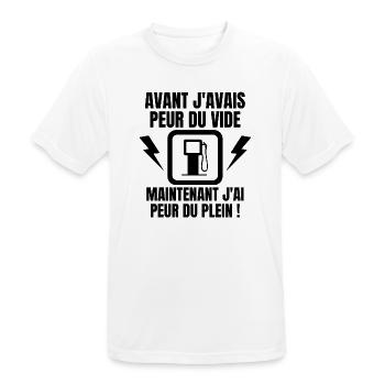 station service, pompiste, essence, carburant - T-shirt respirant Homme - blanc - Devant - AI Model Male 185 dark (185cm)
