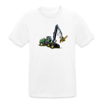 Moissonneuse-batteuse, Moissonneuse-batteuse - T-shirt respirant Homme - blanc - Devant - AI Model Male 185 dark (185cm)