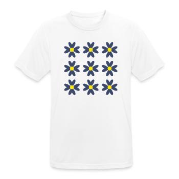 BLUME. BLUME. NATUR. ÖKOLOGIE. JAHRESTAG - Männer T-Shirt atmungsaktiv - Weiß - Vorne - AI Model Male 185 dark (185cm)