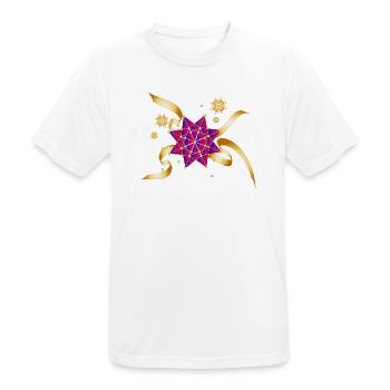 wunderschöne Geschenkschleife für Weihnachten - Männer T-Shirt atmungsaktiv - Weiß - Vorne - AI Model Male 185 dark (185cm)