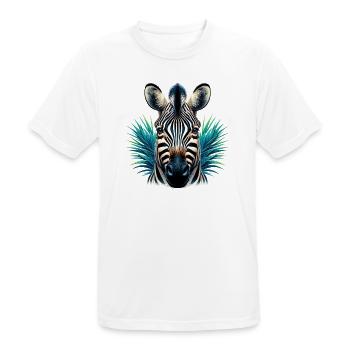 Zebra - Männer T-Shirt atmungsaktiv - Weiß - Vorne - AI Model Male 185 dark (185cm)