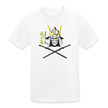 Samuraihelm Kabuto 5 - Männer T-Shirt atmungsaktiv - Weiß - Vorne - AI Model Male 185 dark (185cm)