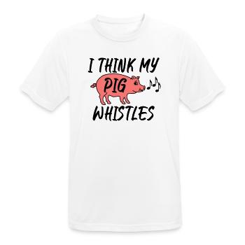 Je pense que mon cochon siffle - T-shirt respirant Homme - blanc - Devant - AI Model Male 185 dark (185cm)