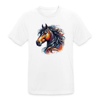 Horse - Men's Breathable T-Shirt - white - Front - AI Model Male 185 dark (185cm)