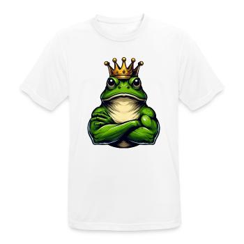 Grenouille royale musclée avec couronne - T-shirt respirant Homme - blanc - Devant - AI Model Male 185 dark (185cm)