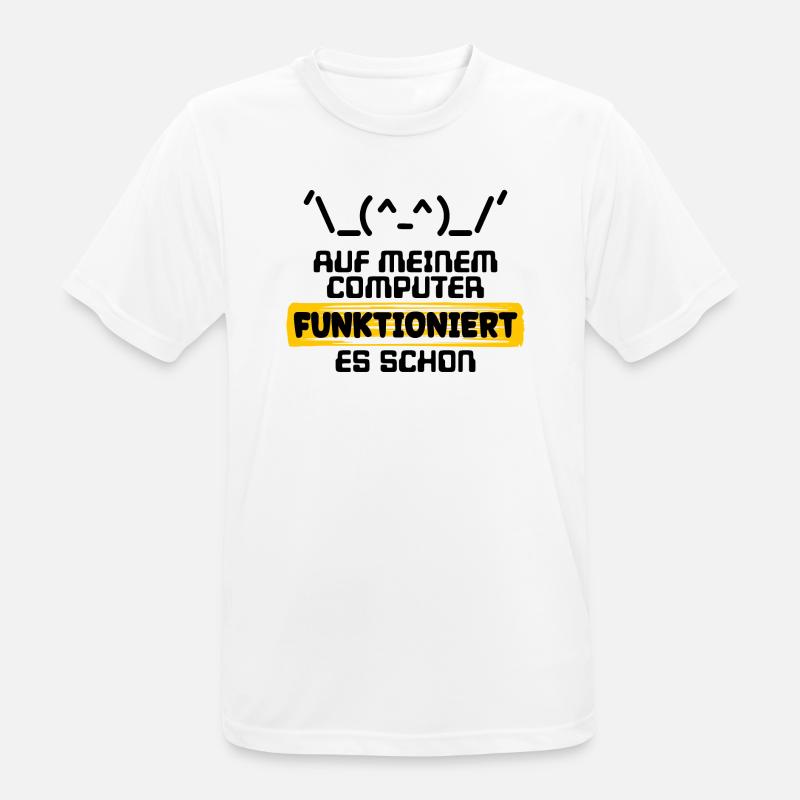 Erklæring om udviklererklæring Kode Scripting Programmør - Herre T-shirt svedtransporterende - hvid
