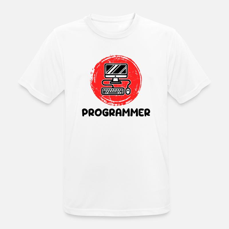 Développeur informatique Programmeur Code Scripting - T-shirt respirant Homme - blanc