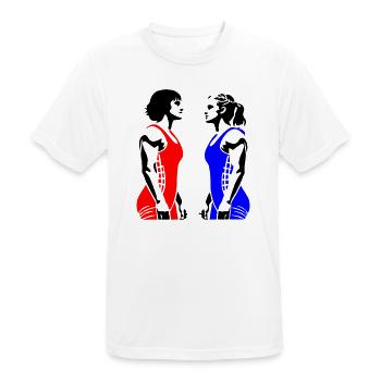 Lutte féminine - T-shirt respirant Homme - blanc - Devant - AI Model Male 185 dark (185cm)