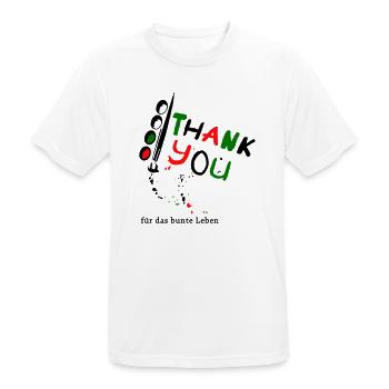 Thank you, thank you for the colorful life - Men's Breathable T-Shirt - white - Front - AI Model Male 185 dark (185cm)