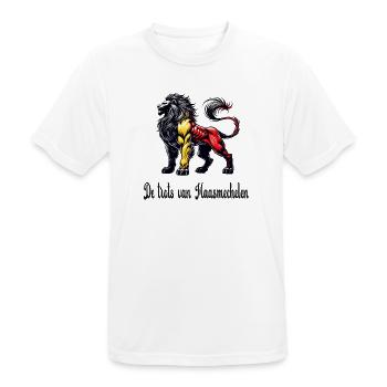 Maasmechelen Löwe Flaggen Design - Männer T-Shirt atmungsaktiv - Weiß - Vorne - AI Model Male 185 dark (185cm)
