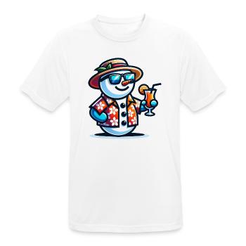 Bonhomme de neige frais des Fêtes – Vibrations givrées de l’hiver ! - T-shirt respirant Homme - blanc - Devant - AI Model Male 185 dark (185cm)