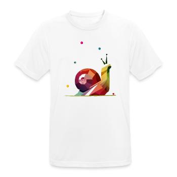 farbenfrohe Schnecke im geometrischen Design - Männer T-Shirt atmungsaktiv - Weiß - Vorne - AI Model Male 185 dark (185cm)