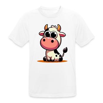 Vache - T-shirt respirant Homme - blanc - Devant - AI Model Male 185 dark (185cm)