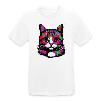 Cat - Men's Breathable T-Shirt - white - Front - AI Model Male 185 dark (185cm)