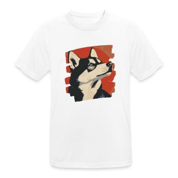 Husky - Männer T-Shirt atmungsaktiv - Weiß - Vorne - AI Model Male 185 dark (185cm)
