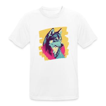 Husky - Männer T-Shirt atmungsaktiv - Weiß - Vorne - AI Model Male 185 dark (185cm)