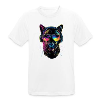 Panther Leopard Raubkatze Süße Großkatze Panter - Männer T-Shirt atmungsaktiv - Weiß - Vorne - AI Model Male 185 dark (185cm)