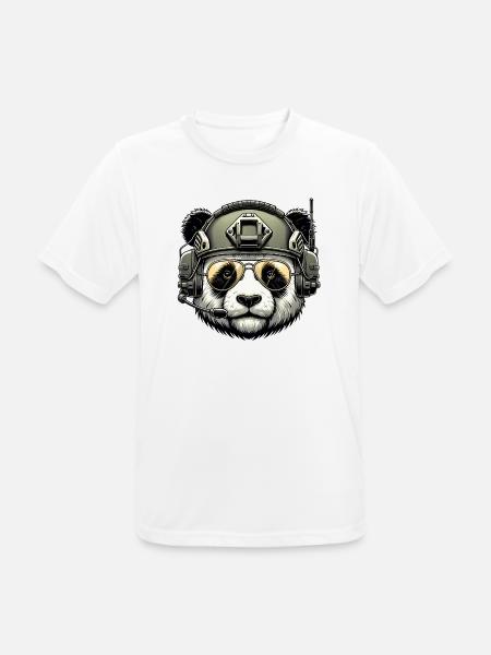Panda Military Army Design - Men's Breathable T-Shirt - white